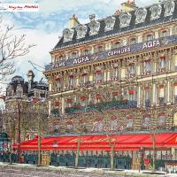 Le restaurant Fouquet’s sur les Champs Élysées / Fouquet’s restaurant, Champs-Élysées / シャンゼリーゼのフウケッツ・レストラン